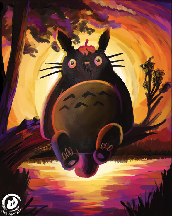 Colorful Totoro 8x10